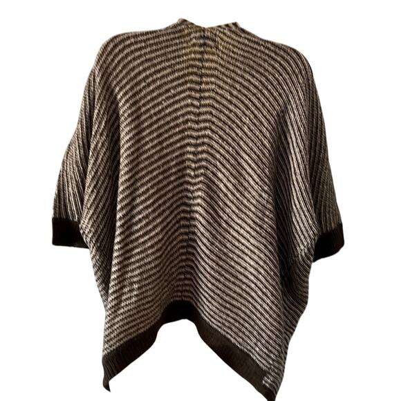 Pink Rose Brown and Cream Striped Open Front Cardigan Sweater Woman's Size Small - Picture 3 of 10